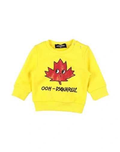 Dsquared2 Babies'  Newborn Sweatshirt Yellow Size 3 Cotton