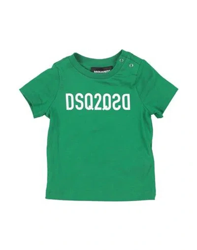 Dsquared2 Babies'  Newborn T-shirt Green Size 3 Cotton