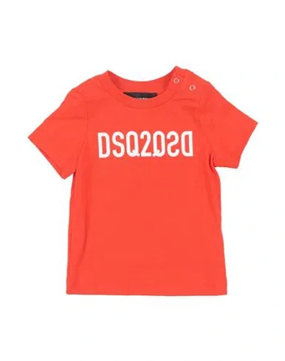 Dsquared2 Babies'  Newborn T-shirt Mandarin Size 3 Cotton In Orange