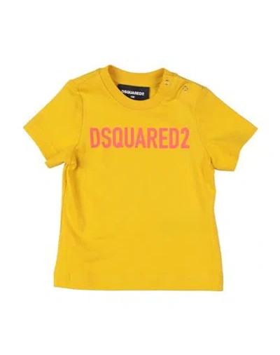 Dsquared2 Babies'  Newborn T-shirt Mustard Size 3 Cotton In Yellow