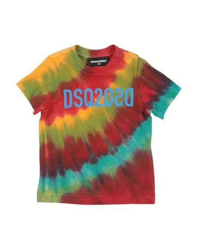 Dsquared2 Babies'  Newborn T-shirt Red Size 3 Cotton In Multi