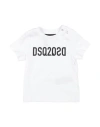 Dsquared2 Babies'  Newborn T-shirt White Size 3 Cotton