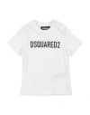 Dsquared2 Babies'  Newborn T-shirt White Size 3 Cotton