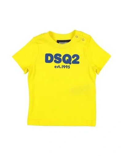 Dsquared2 Babies'  Newborn T-shirt Yellow Size 3 Cotton