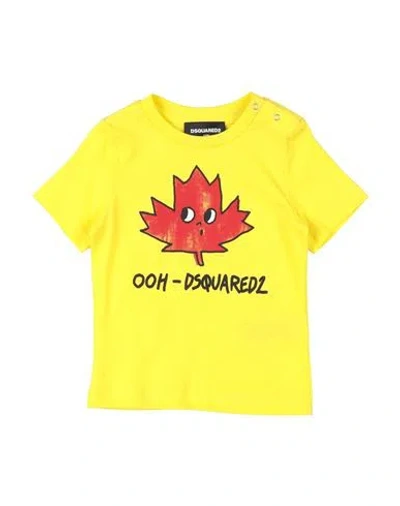 Dsquared2 Babies'  Newborn T-shirt Yellow Size 3 Cotton