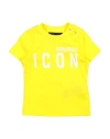 Dsquared2 Babies'  Newborn T-shirt Yellow Size 3 Cotton