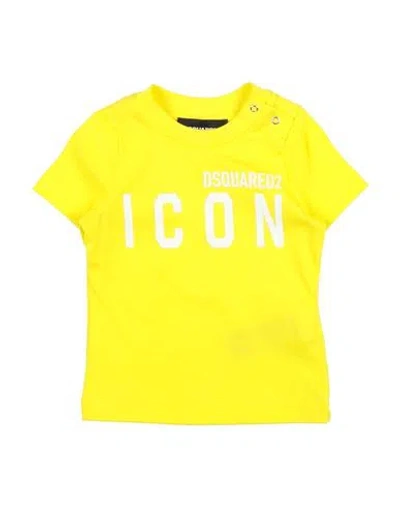 Dsquared2 Babies'  Newborn T-shirt Yellow Size 3 Cotton