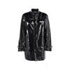 Dsquared2 Slogan-print Patent-effect Jacket In Black