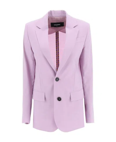 Dsquared2 Notched-lapel Single-breasted Blazer In Purple