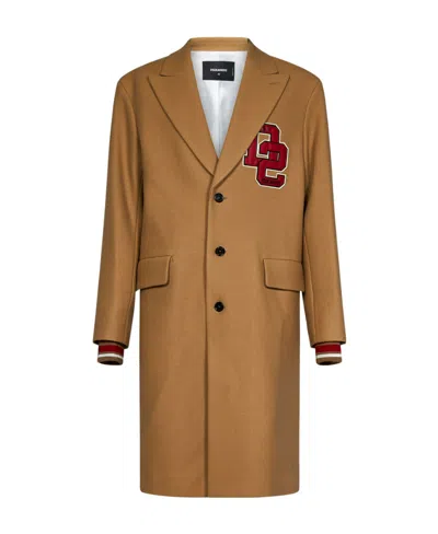 Dsquared2 Number Patch-detail Coat In Brown