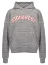 Dsquared2 Hooded Kangaroo Pocket Sweater With Ribbed Cuffs In Gray