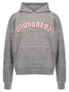 Dsquared2 Hooded Kangaroo Pocket Sweater With Ribbed Cuffs In Gray