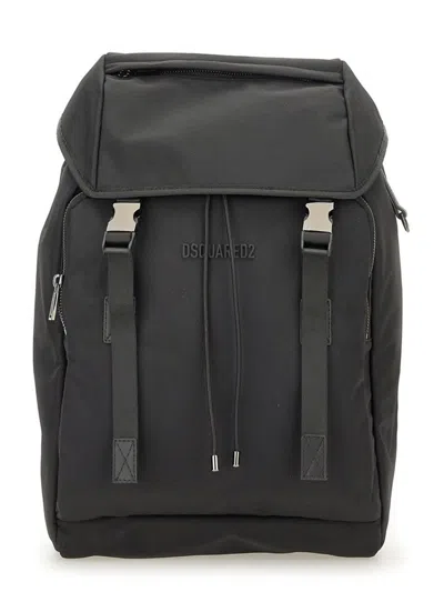 Dsquared2 Nylon Backpack In Black
