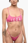Dsquared2 Nylon Bandeau Bikini Top With Contrasting Logo