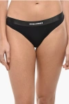 Dsquared2 Nylon Bikini Bottom With Drawstring Waist In Black