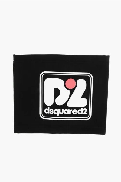 Dsquared2 Nylon-blend Neck Warmer With Logo Print In Black