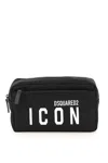 Dsquared2 Men's Icon Leather Minibag In Nero/bianco