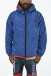 Dsquared2 Nylon Jacket With Hood In Blue