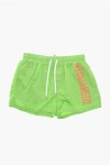 Dsquared2 Nylon Midi Swim Shorts With Contrasting Logo In Green
