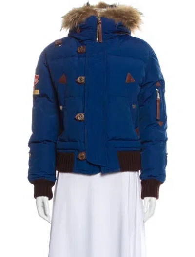 Pre-owned Dsquared2 Nylon Parka In Blue