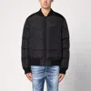 Dsquared2 Shiny Black Cropped Padded Bomber Jacket In Polyamide In Black