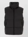 Dsquared2 Nylon Sleeveless Down Jacket High Collar In Black