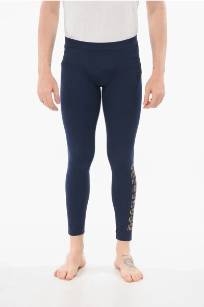 Dsquared2 Nylon Stretch Beach Leggings In Blue