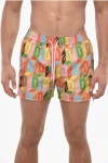Dsquared2 Nylon Swim Shorts With All-over Logo In Multi