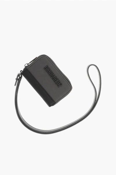 Dsquared2 Nylon Wallet With Wrist Strap In Black