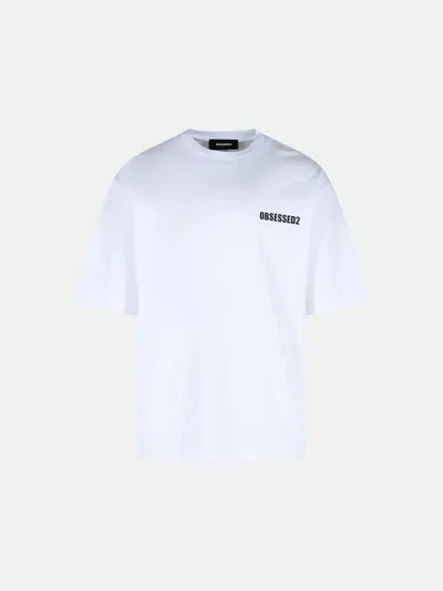 Dsquared2 'obsessed' Black Cotton T-shirt In White