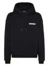 Dsquared2 Hooded Long Sleeve Cotton Sweatshirt In Black