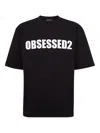 Dsquared2 Black Crewneck T-shirt With Maxi Logo Lettering On The Front