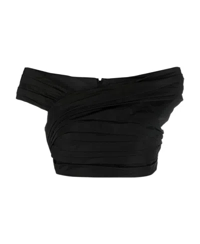 Dsquared2 Off-shoulder Crop Top In Black