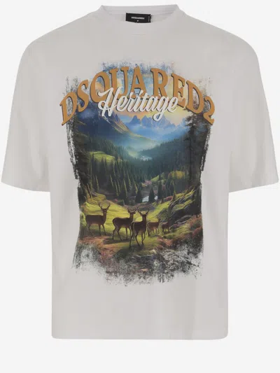 Dsquared2 Off White Loose Fit Canada T-shirt
