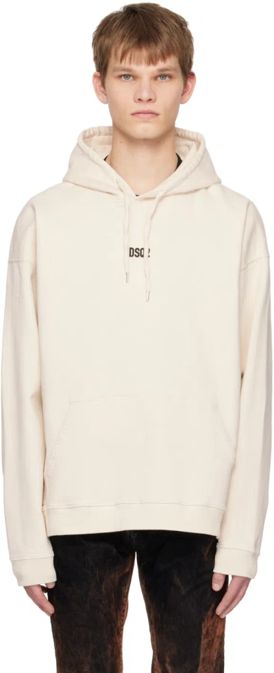 Dsquared2 Off-white Mini Dsq2 Hoodie In 103 Off White