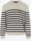Dsquared2 Wool Sweater With Striped Pattern In Neutral