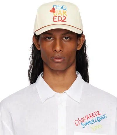 DSQUARED2 OFF-WHITE 'SUMMER LOVERS' BASEBALL CAP