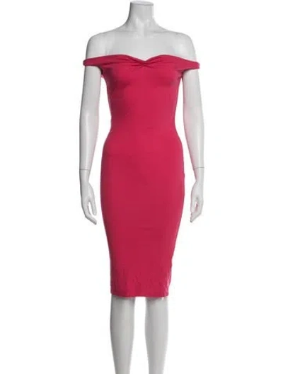 Pre-owned Dsquared2 Off-the-shoulder Knee-length Dress In Pink