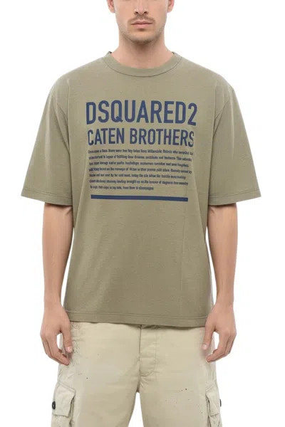 Dsquared2 Olive Crew Neck T-shirt In Green