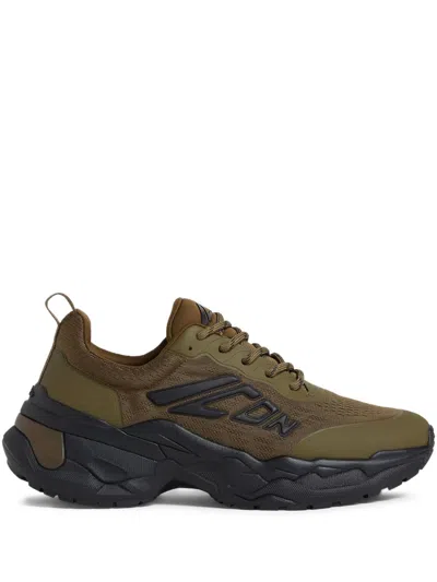 Dsquared2 Olive Green Mesh Sneakers In Brown