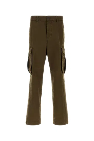 Dsquared2 Olive Green Stretch Cotton Loose Cargo Pant