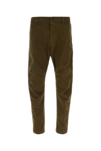 Dsquared2 Dsquared Man Khaki Stretch Cotton Sexy Chino Pant In Green