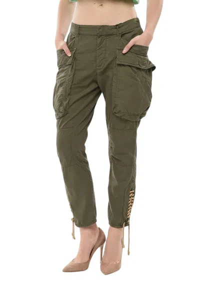 Dsquared2 Lace-up Slim-fit Trousers In Green