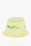 Dsquared2 Olop Cotton Bucket Hat With Printed Logo In Green