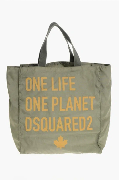 Dsquared2 Olop Nylon Tote Bag With Front Print