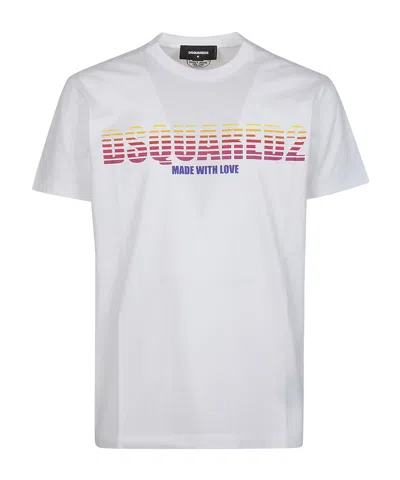DSQUARED2 DSQUARED2 OMBRÉ-LOGO PRINTED CREWNECK T-SHIRT