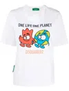 Dsquared2 Graphic-print Organic Cotton T-shirt In White