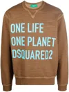 Dsquared2 Dsquared Men "one Life One Planet" Sweatshirt In Braun