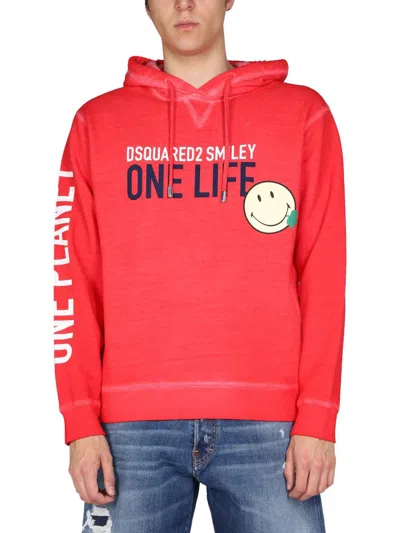 DSQUARED2 DSQUARED2 "ONE LIFE ONE PLANET SMILEY" SWEATSHIRT