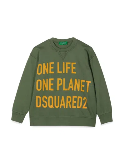 Dsquared2 Kids' One Life One Planet Sweatshirt In Green